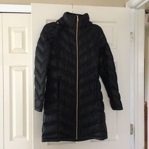 Long black CK duck down winter coat